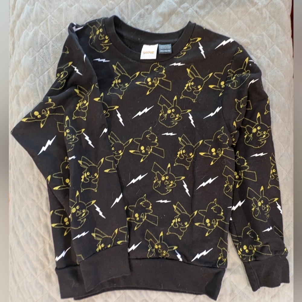 Pokemon Kids Medium Black and Yellow Pikachu Sweatshirt